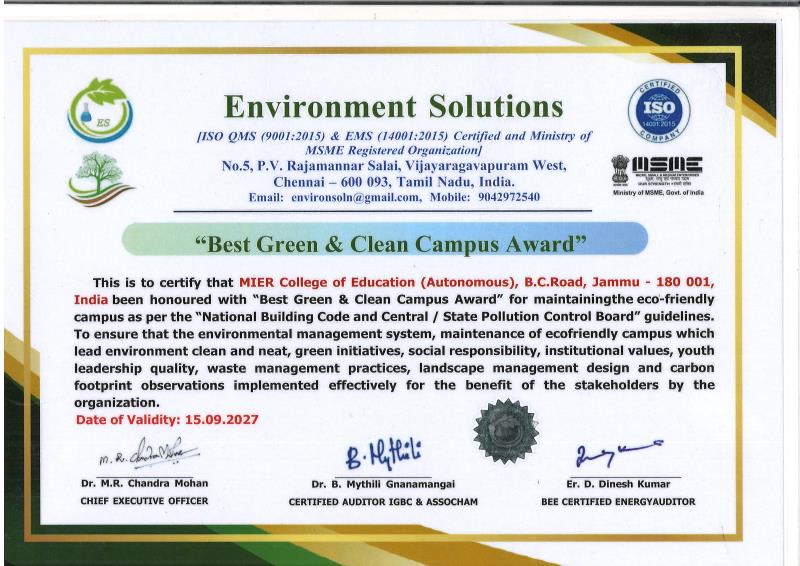 Secures Dual Green Certificates Following Environmental Audit