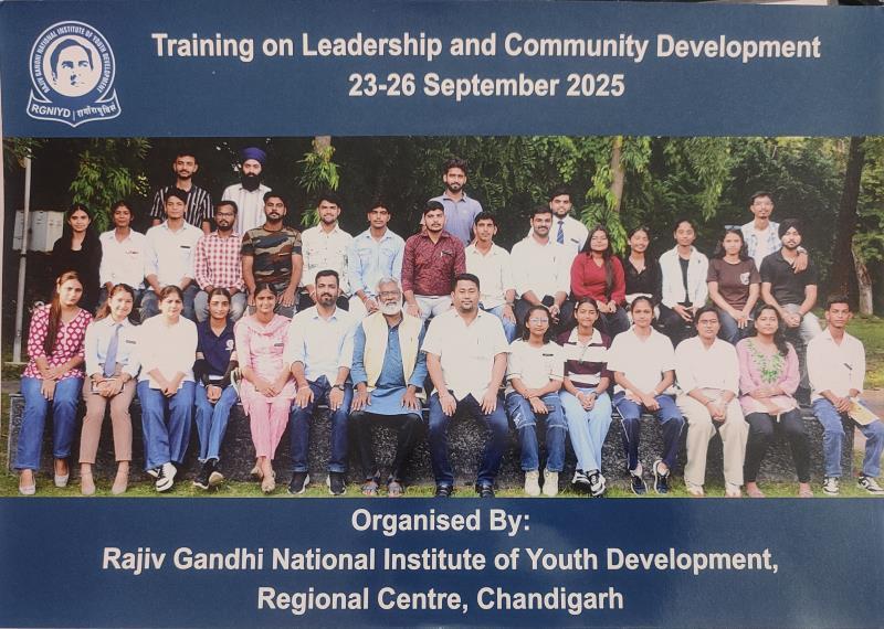 Training Program on  Leadership and Community Development Training at RGNIYD, Chandigarh